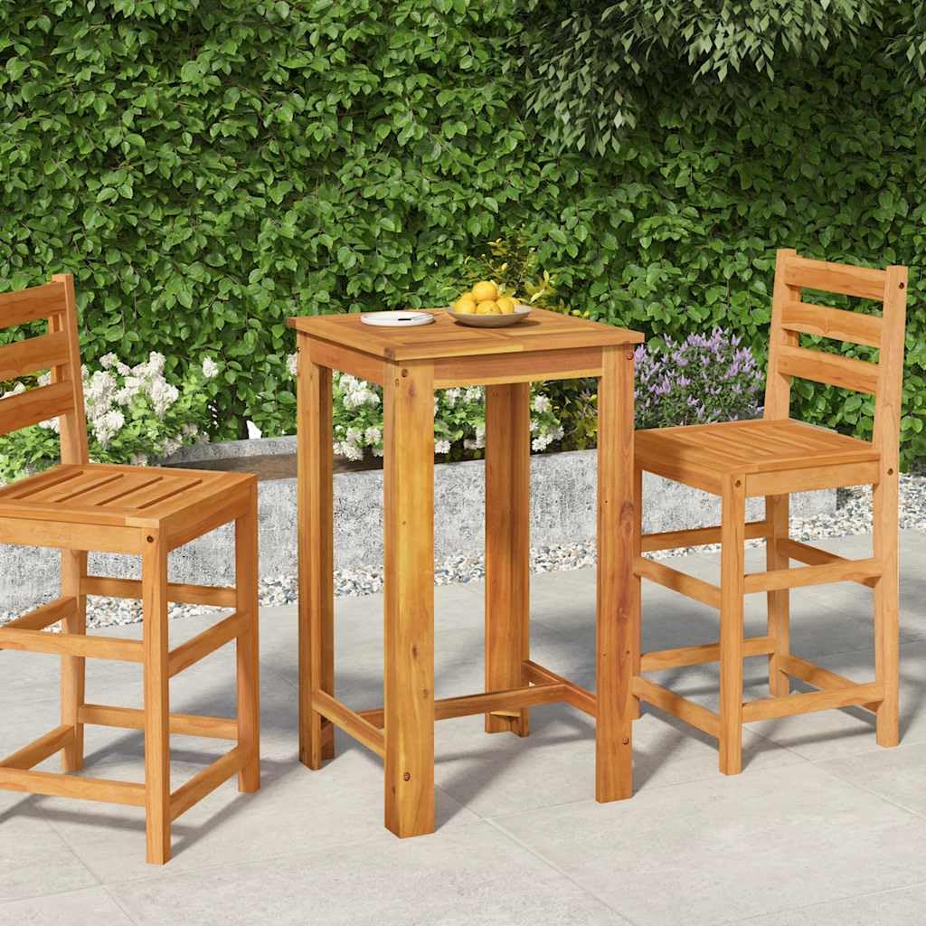 vidaXL Garten Bartisch, Quadratisch Multifunktional Gartentisch, Stehtisch Bistrotisch für Innen Außen, Holztisch Tisch Gartenmöbel, Massivholz Akazie