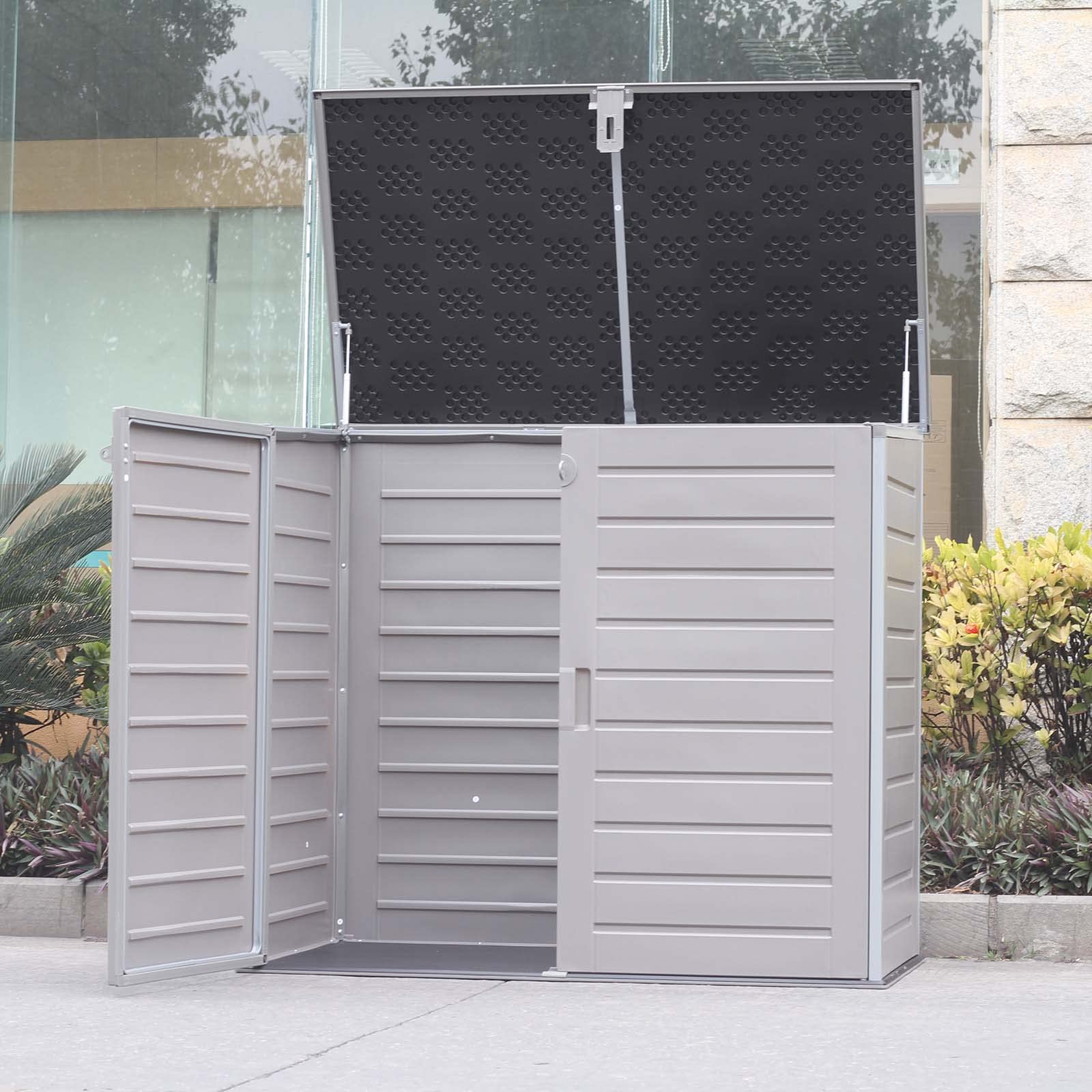 Gardiun Cassapanca in Resina Soften II 1.170 L 140x82x123 cm con Ammortizzatori Grigio