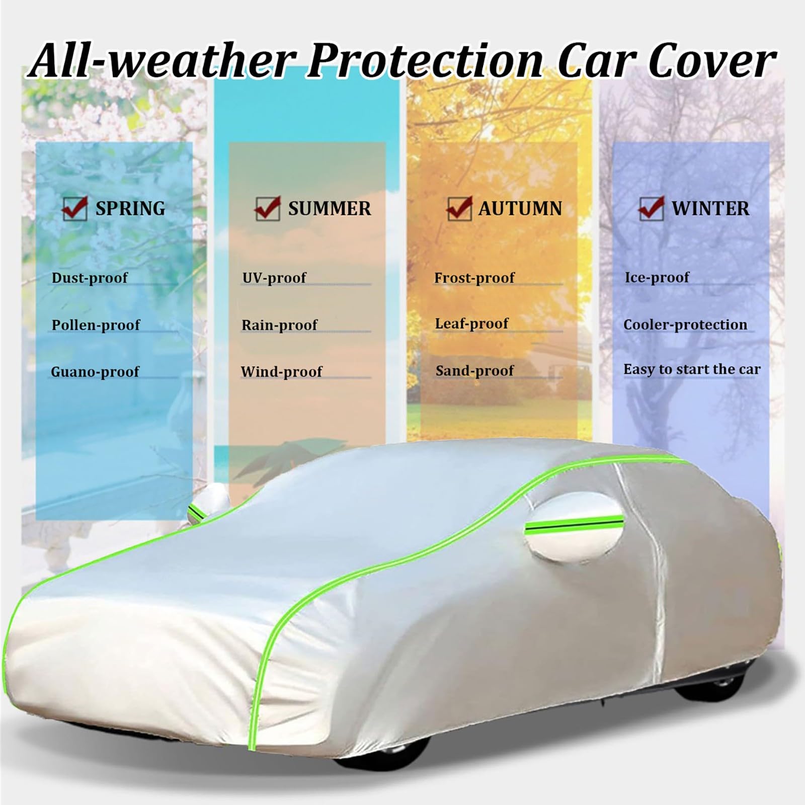 Housse Voiture Exterieur pour Jaguar XJ-S V12 1972-1992 Anti Rayure Voiture Bache Exterieur Imperméable Résistante UV et Anti Neige,Complète