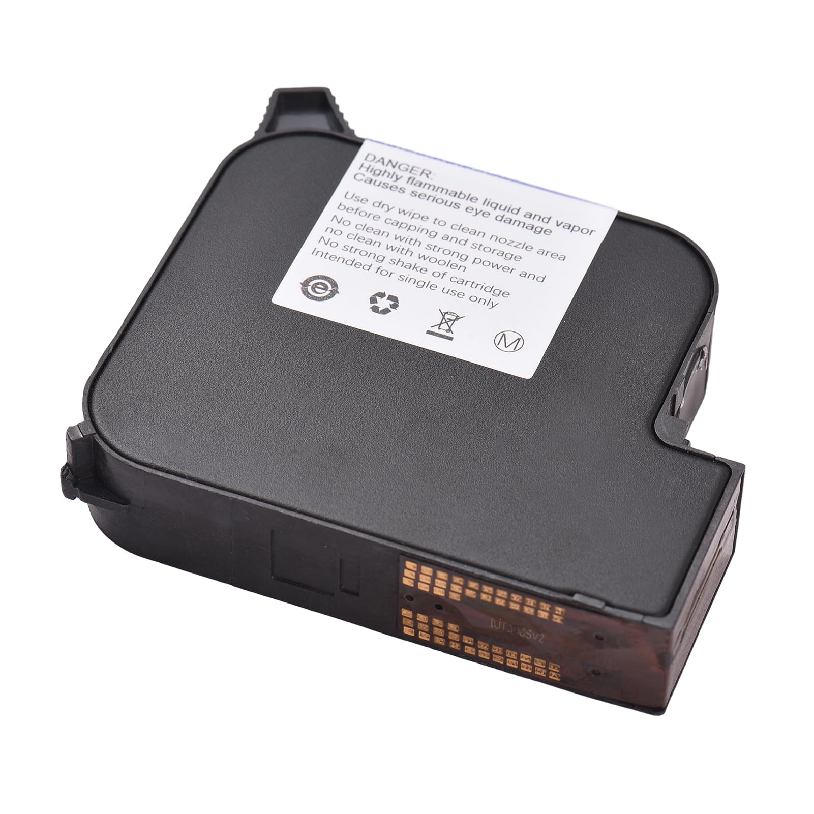 Walfront 45 Ml Tintenpatrone Große Kapazität Schnell Trocknen Tinte 600DPI High Definition Auflösung 1 Zoll Schrifthöhe für M20 T50 Handheld Tintenstrahldrucker (BLACK)