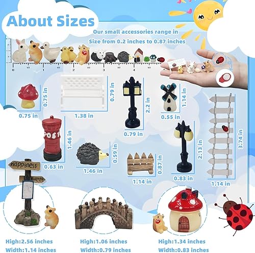 Miniatura 3 de 100 unidades Zealor para jardín de ornamentos en miniatura para que usted mismo haga la decoración de la casa de muñecas de hadas