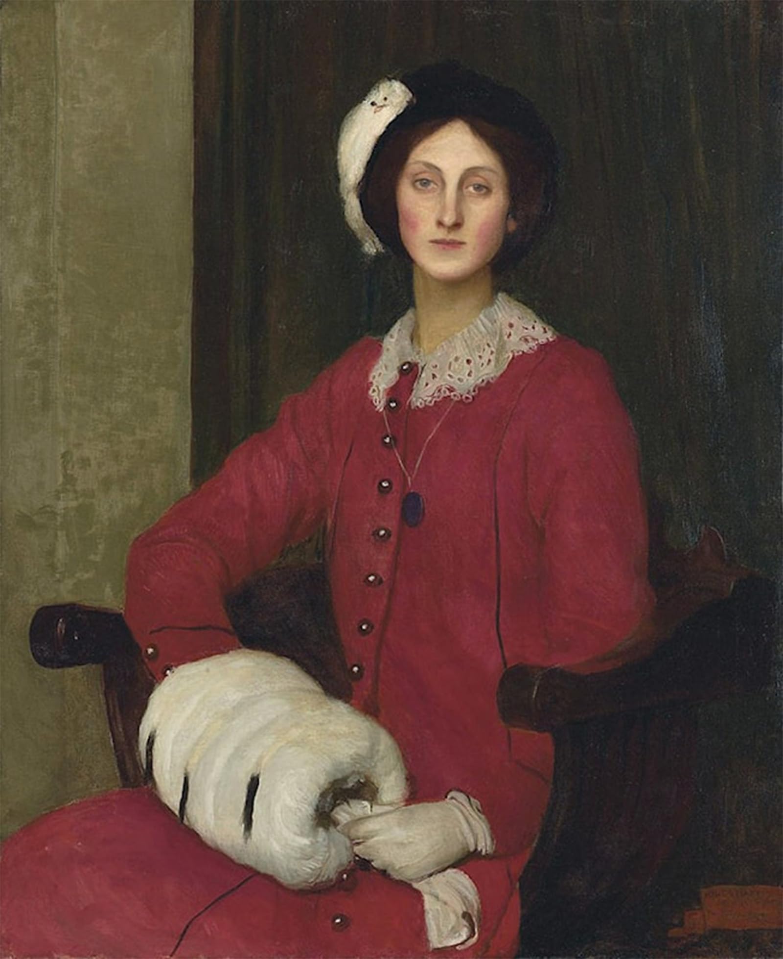RZHRHJES Retro Picture Portrait Oil Painting Modern Wall Artwork Portrait of Hilda Spencer Watson by George Spencer Watson Canvas Poster for Office Decor 60x90cm
