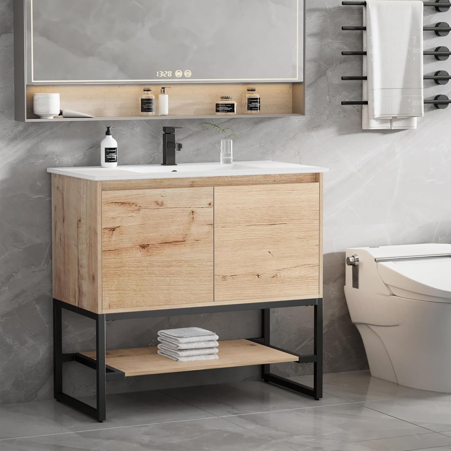 LUCKWIND 36" Bathroom Vanity with Sink Combo, Bathroom