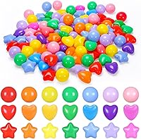 Vista 13 de Paquete de 100, 200, 500 pelotas para alberca de bolas, set de estrellas y redondas, sin BPA, sin ftalatos, no tóxico, a prueba de aplastamiento
