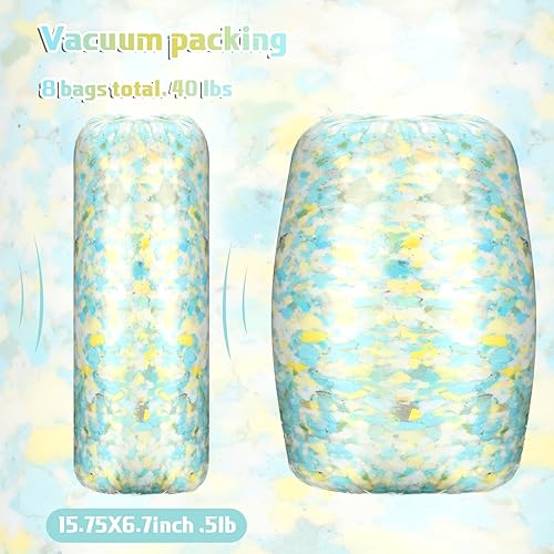 Miniatura 6 de Frienda Paquete de 8 bolsas de puf de 40 libras a granel, relleno de espuma viscoelástica triturada, relleno de silla de puf suave, relleno de