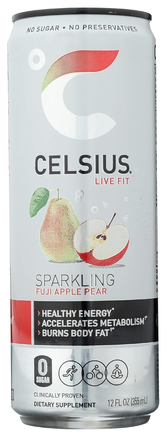 Celsius Energy Drink, Sparkling Fuji Apple Pear, with