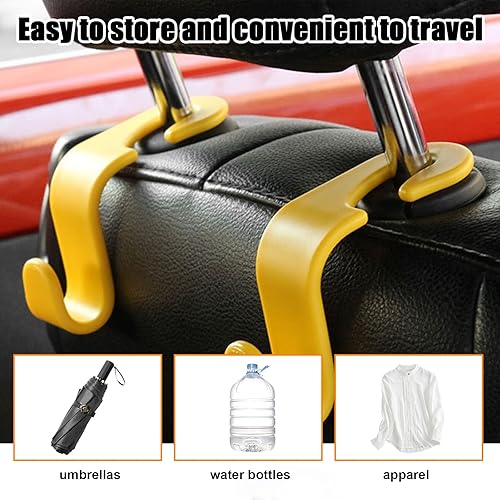 Miniatura 5 de Ziciner 4 ganchos para reposacabezas de asiento de automóvil, organizador de almacenamiento de ganchos para asiento trasero, accesorios universales