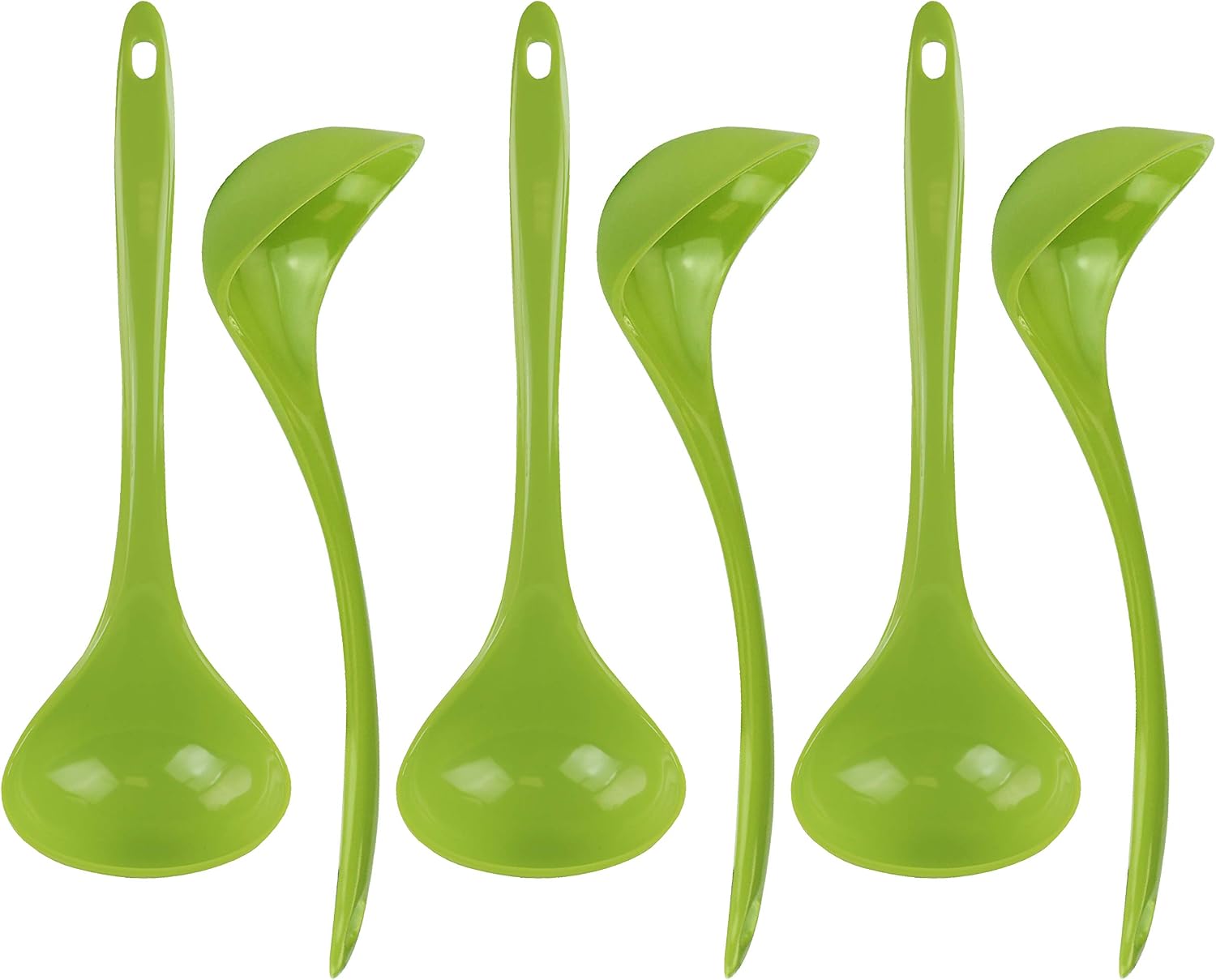 Reston Lloyd Melamine Soup Ladle Kitchen Utensil, Premium Quality Utensil with Heat Resistant Ergonomic Handle, Durable BPA-Free Plastic, 10.5 inch long, 6pc Set, Lime