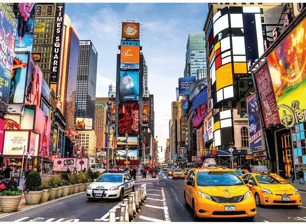 Times Square - 1000 Piece Jigsaw Puzzle for Adults and Kids,Large Completed Size 30" x 20" -Interesting Toys for Children Teens - Educational Intellectual Decompression Family Game