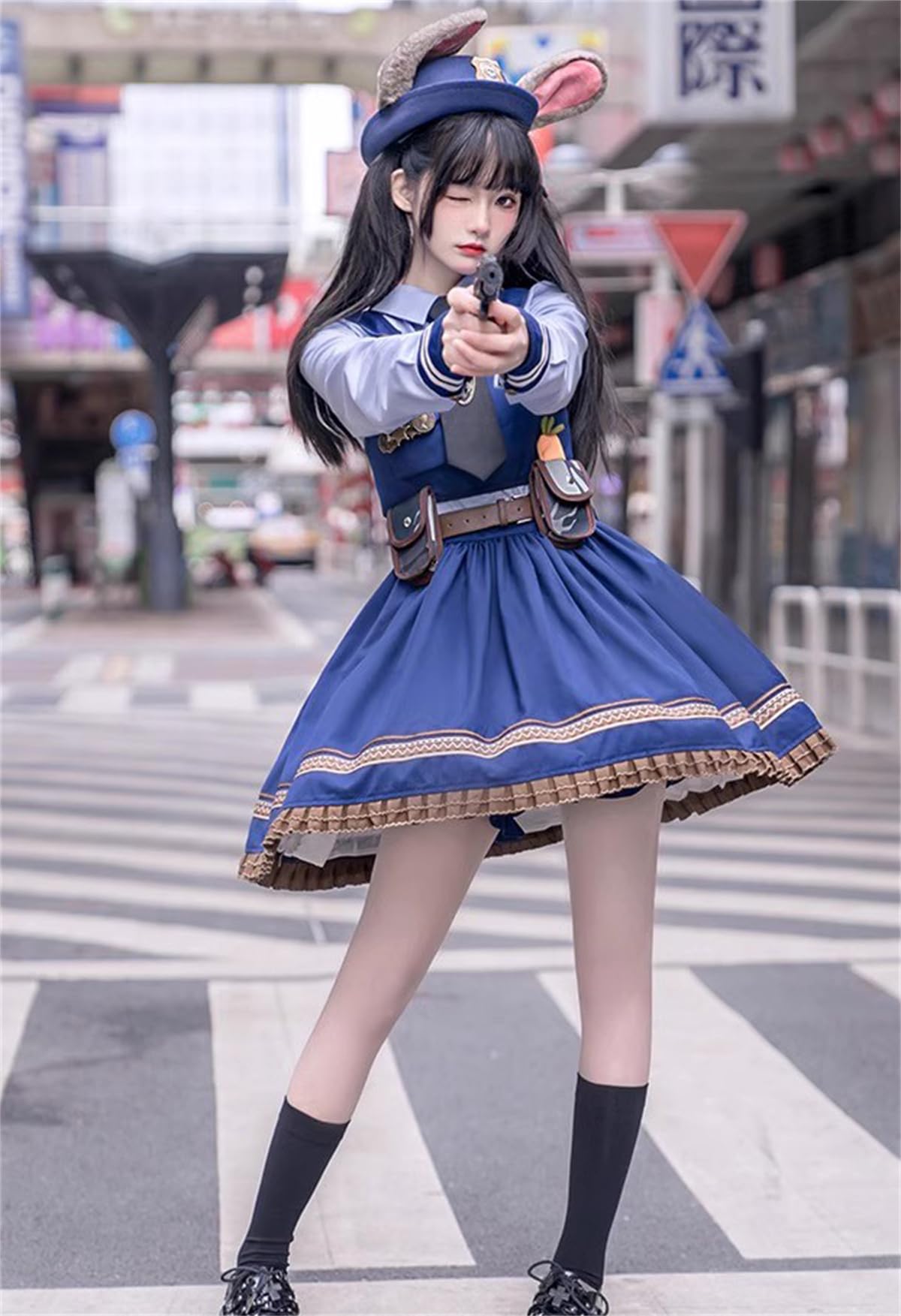 Amazon.co.jp: ズートピア ジュディ コスプレ衣装 帽子付き 11点