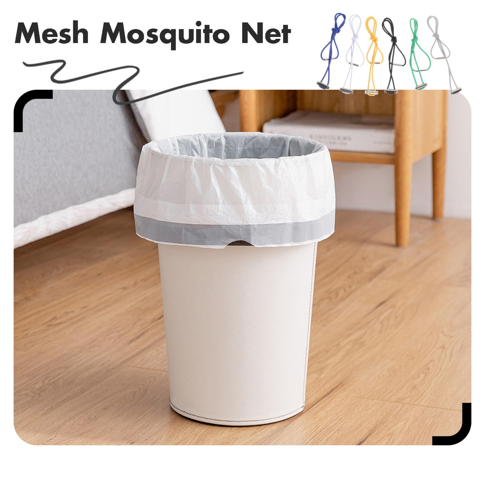 GRIRIW 6pcs Elastic Trash Bag Band Retainer For Trash Bags Elastic Retainer For Waste Bin Band
