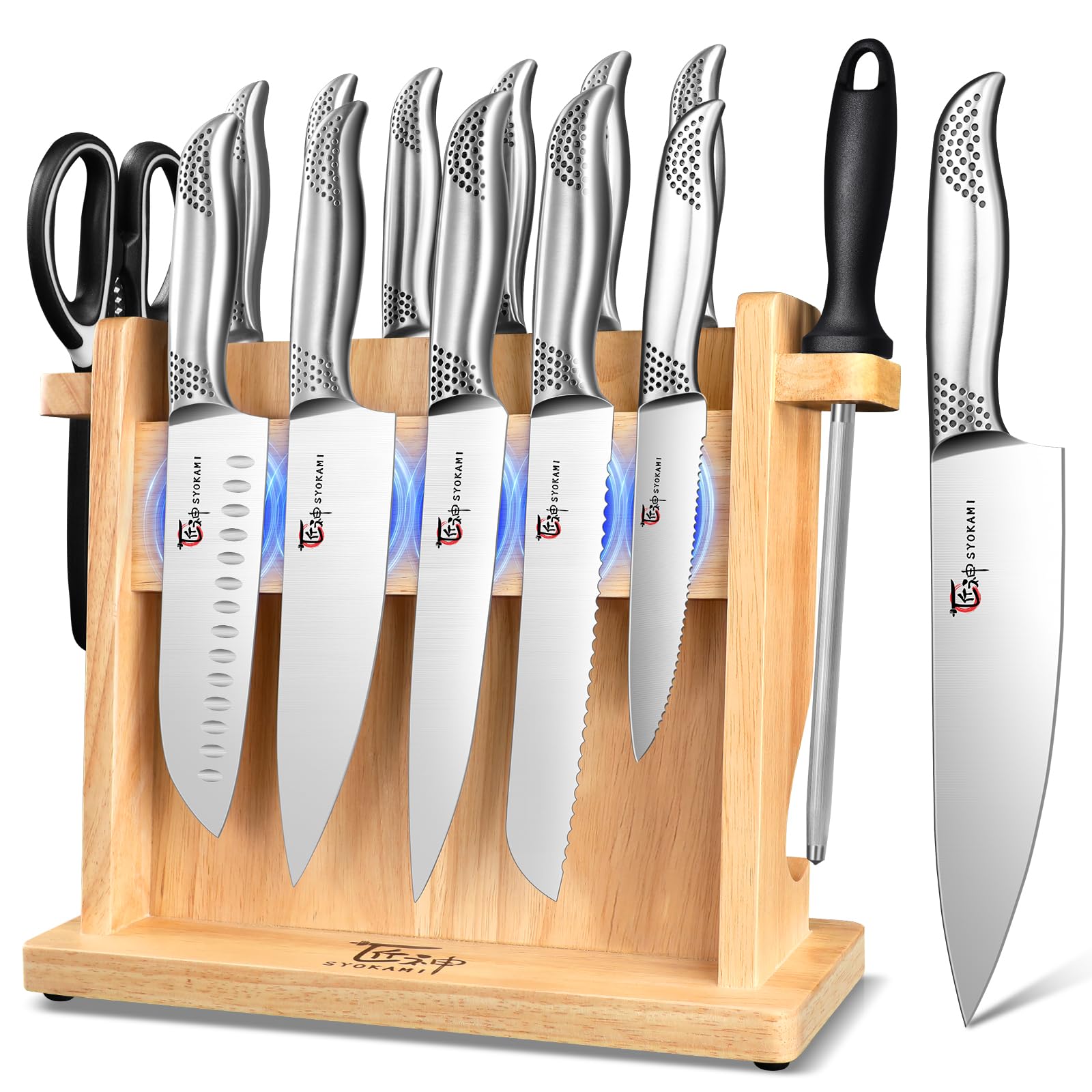 Amazon.com: Japanese Knives Set for Kitchen, Magnetic Knife