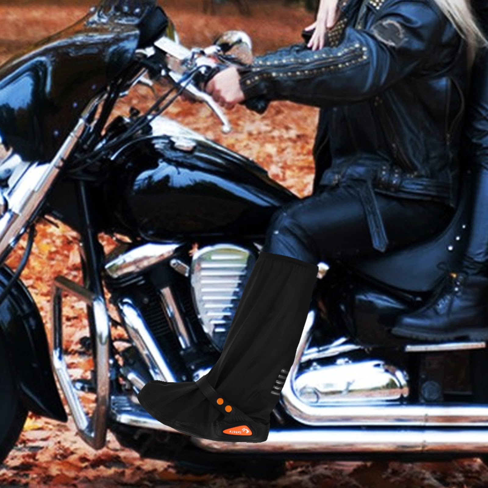 cubrezapatos a Prueba de Lluvia cubrebotas para Mujer Protector de Zapatos de Motocicleta protección contra la Lluvia y la Nieve de polivinilo Negro