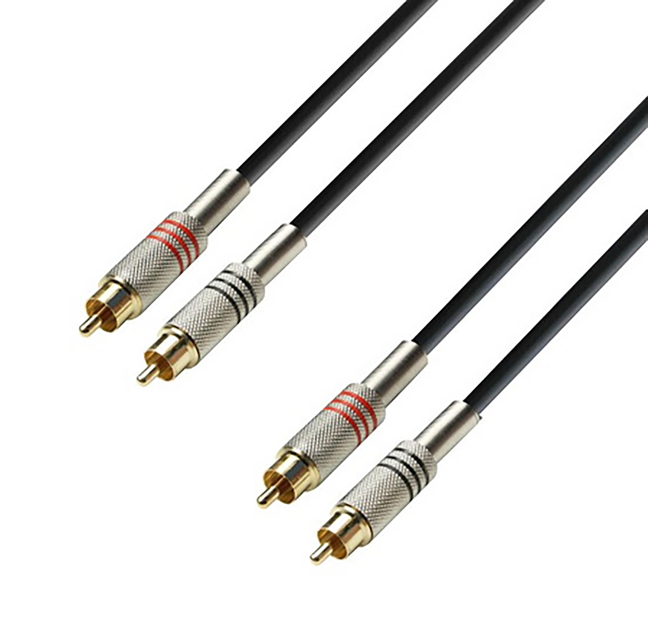 Adam Hall Cables 3 Star TCC 0100 Twin Cable | Adam Hall® 2 RCA x 2 RCA | 1 m / 3 Ft