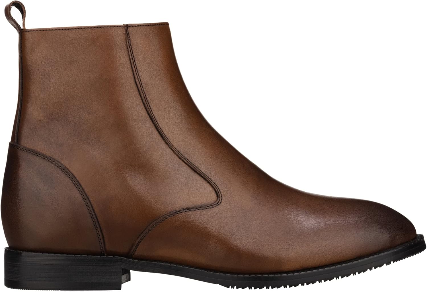 TOTO Men's Invisible Height Increasing Elevator Shoes - Coffee Brown Leather Slip-on Chelsea Boots - 2.6 Inches Taller - K33093 - Size 8 D(M) US - Image 3