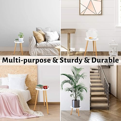 Miniatura 6 de Uneedem Soporte para plantas de interior, soporte de madera de mediados de siglo para plantas de interior, mesa moderna para plantas, soporte alto