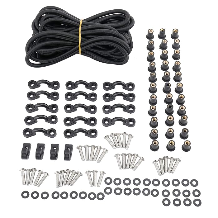 Buy DasMarine Deck Rigging Kit with 27FT Bungee Cord,Pad Eyes,J Hooks