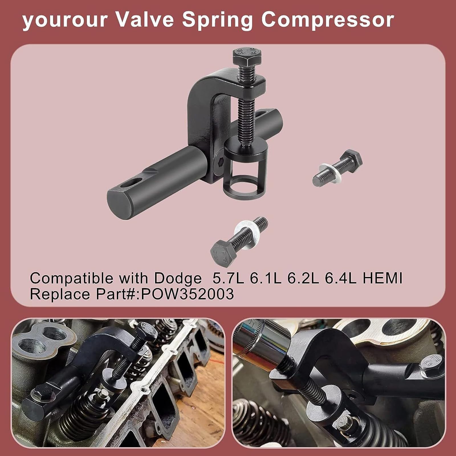 Vannes de moteur professionnelles en métal pour compresseur à ressort pour 2500 3500 5,7 L 6,1 L 6,4 L POW352003 Accessoires automobiles Outil de retrait de moteur Installation Pièces et