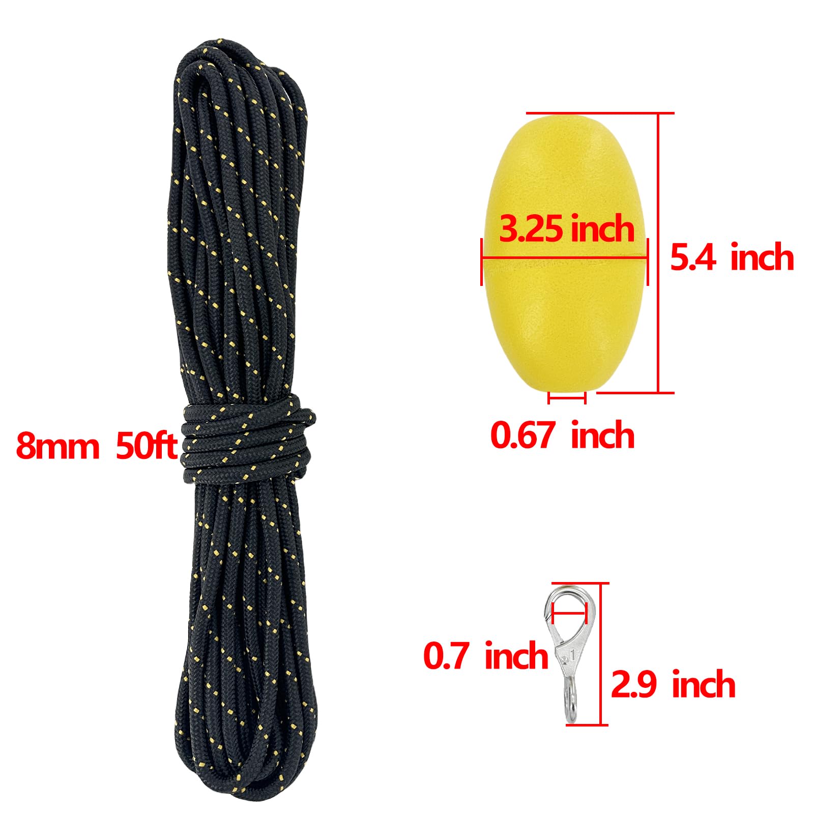 XIALUO Marine River Anchor Kit 5,4 kg, czarny, powlekany winylem, akcesoria z liną 15 m, do kajaków, kajaków, skuterów wodnych, deski SUP i małych łodzi