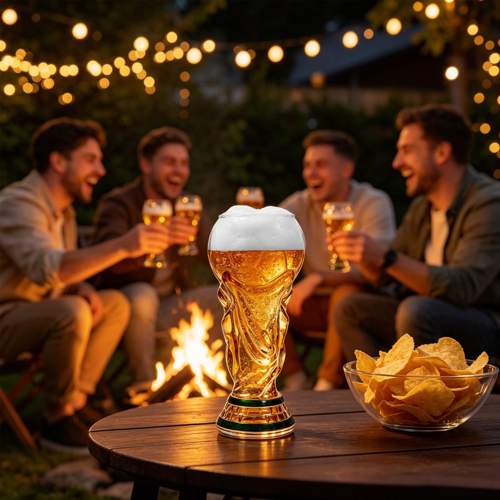 Boccale da birra da 480 ml, per la Coppa del Mondo di calcio, per birra, cocktail, bevande, feste di calcio (calcio, trasparente)