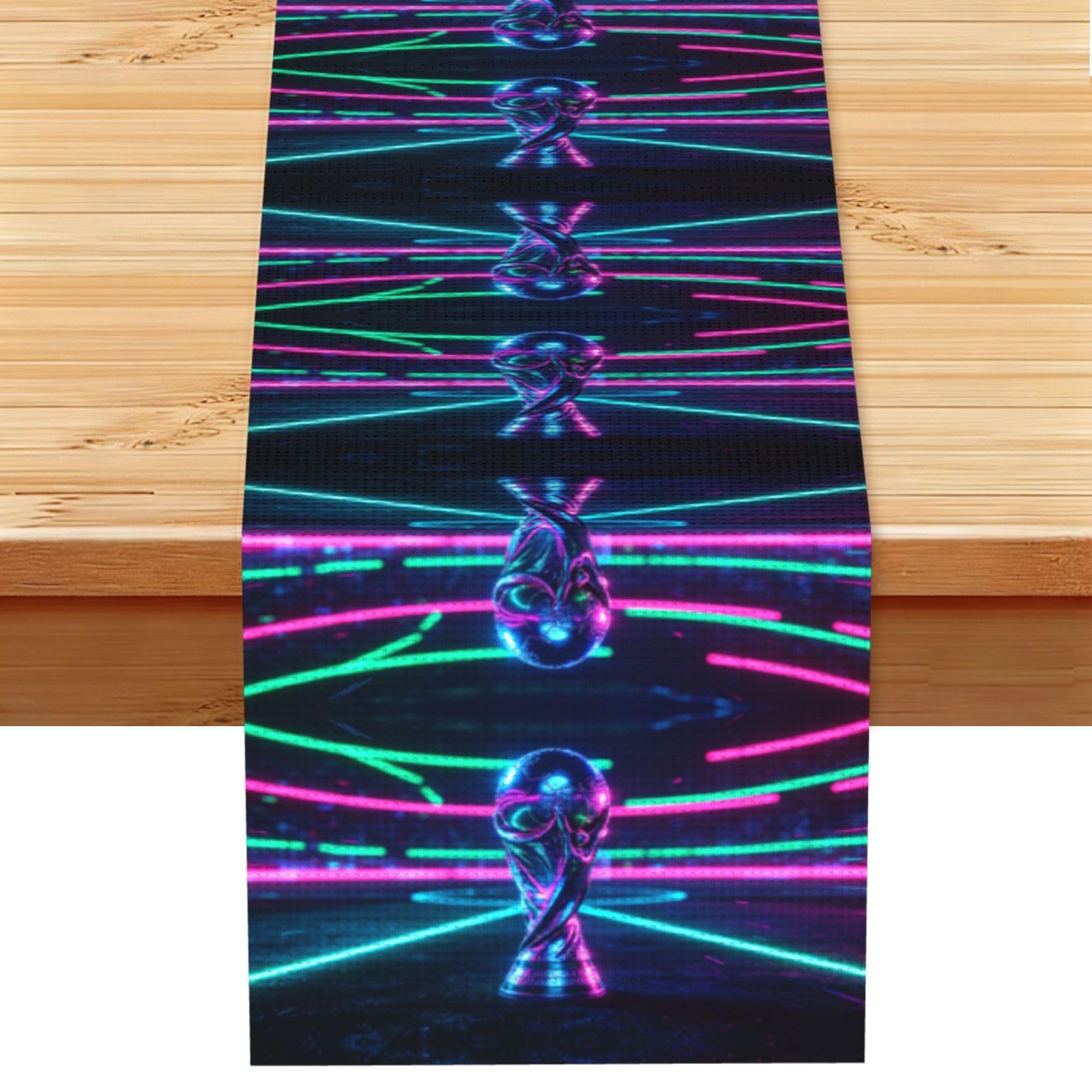 Map Soccer Print Table Runner World Cup-Themed Dining Table Decor for Coffee Dining Table and More