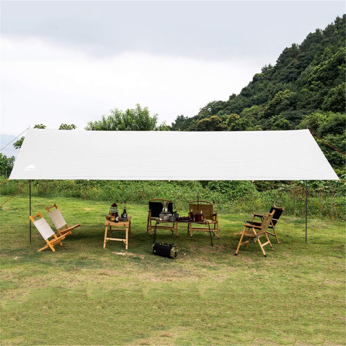 Tenda da campeggio, amaca, tenda a vento, telo da Riparo parasole leggero, parasole da spiaggia, amaca, telo antipioggia, riparo dal sole con pali in telone, attrezzatura da campeggio e da escursionis