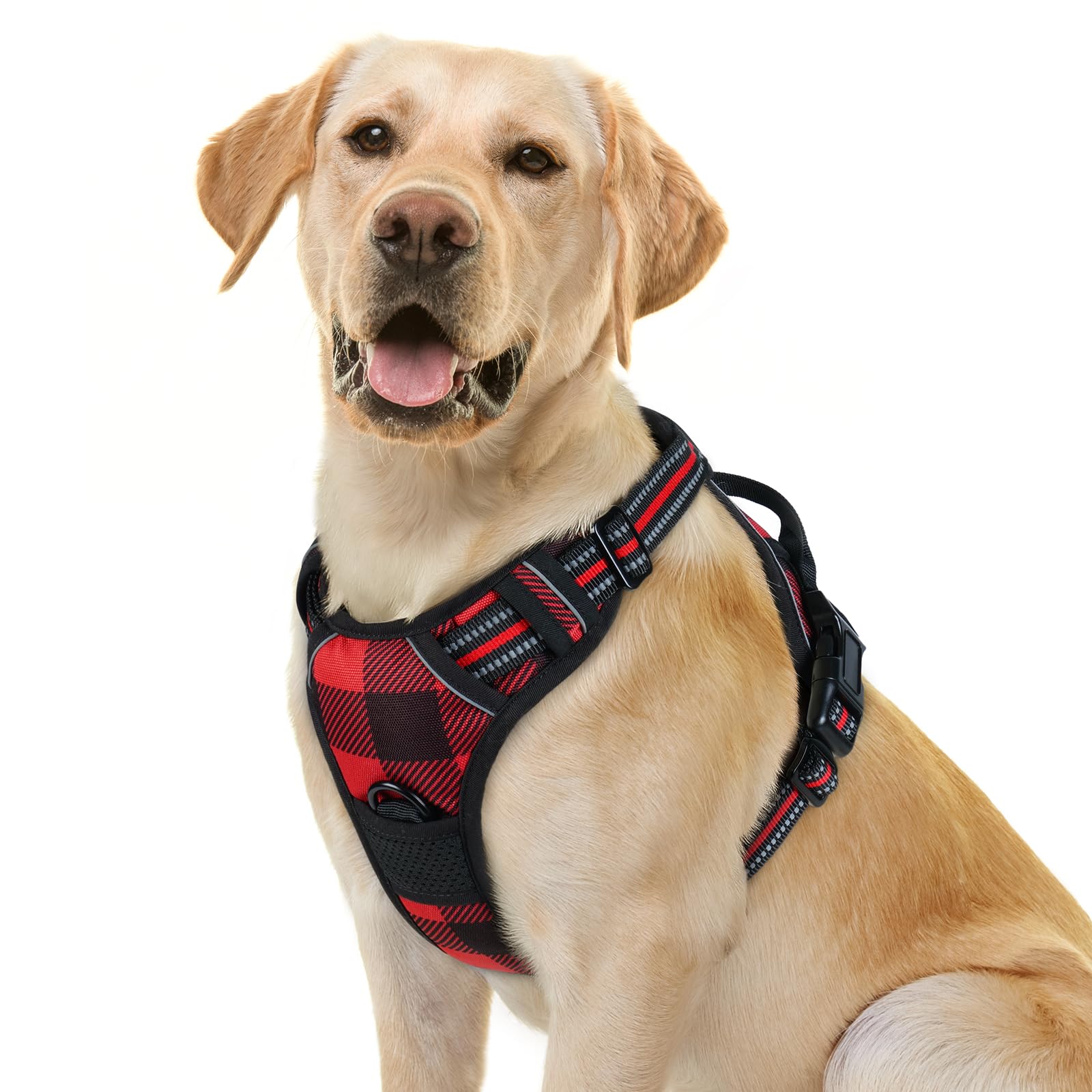 rabbitgoo Dog Harness No Pull with 2 Leash Clips, Adjustable Soft Padded, Reflective Oxford No Choke Pet Vest with Easy Control Handle for Large Dogs,