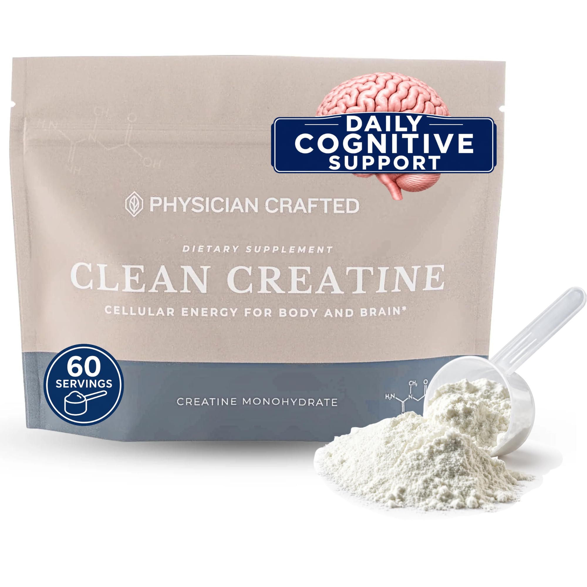 PHYSICIAN CRAFTED Creatina monohidratada micronizada 5 g, 60 porções