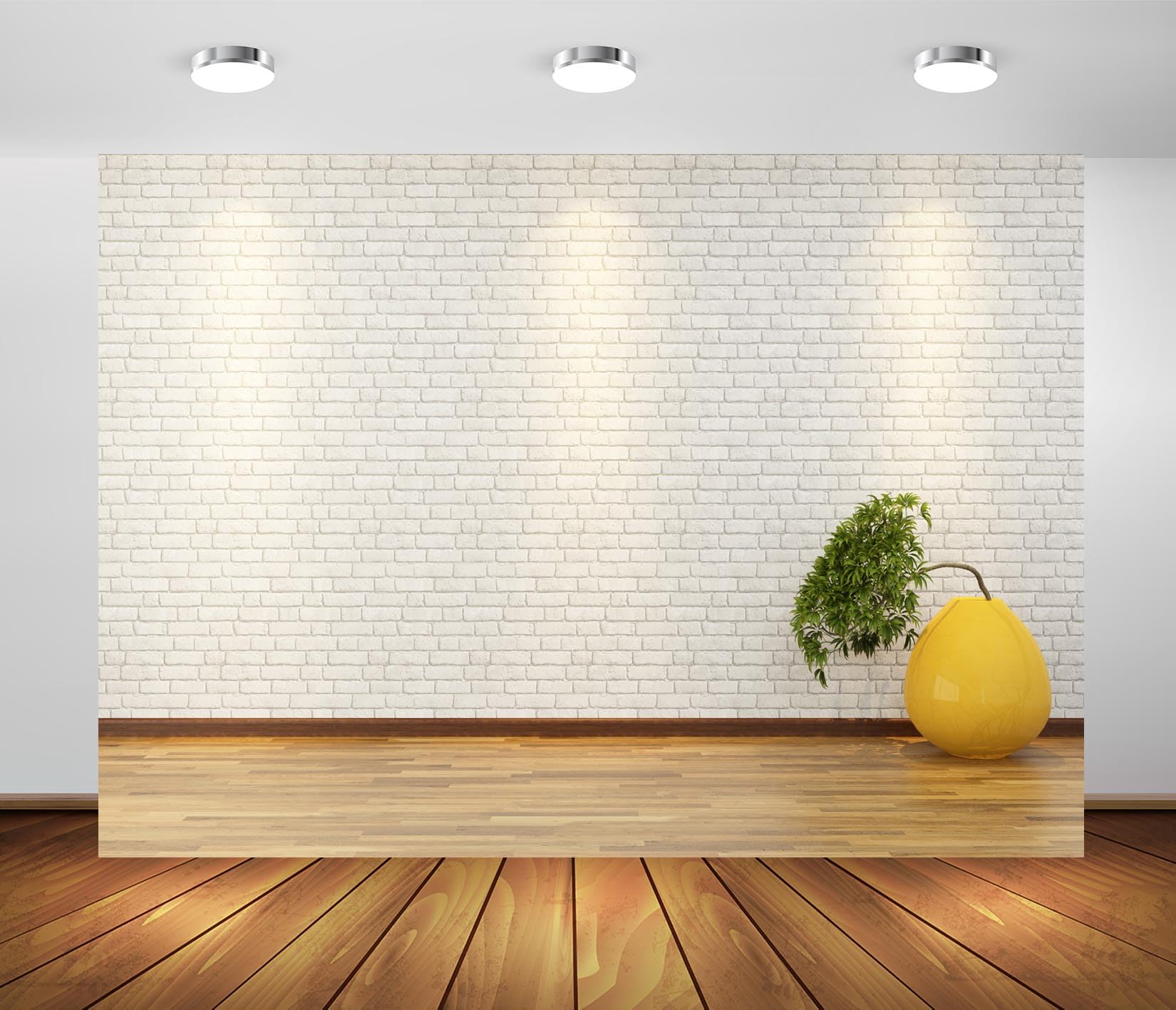 Cortoto 1.8 X 1.2 M Fabric Brick Wall Background White Brick Wall