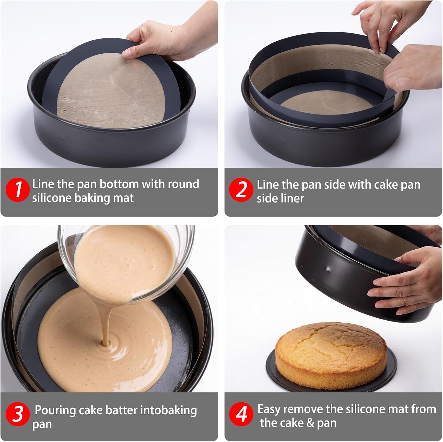 Non Stick Cheesecake Baking Mat, Reusable Springform Pan Liner