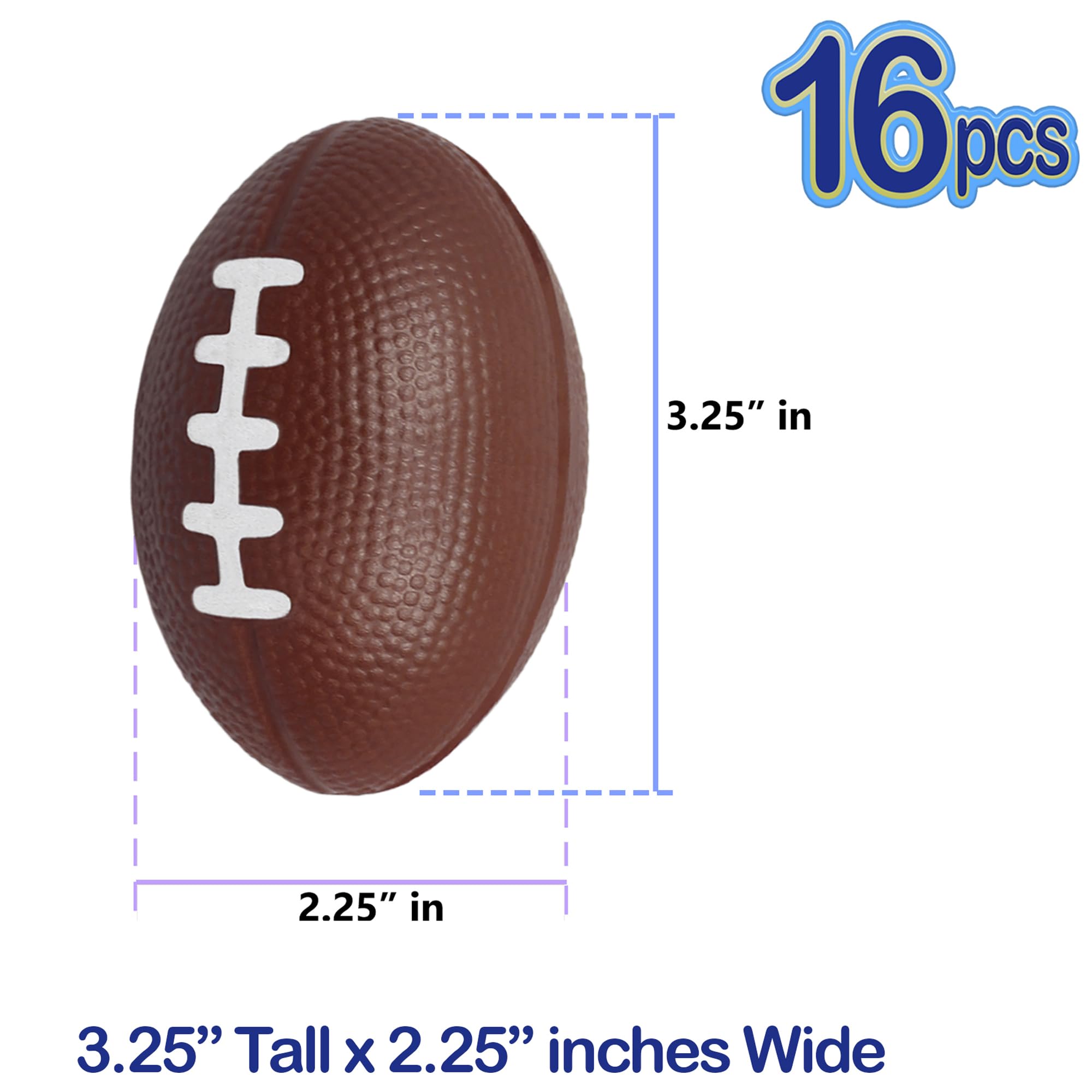 Snapklik.com : Mini Foam Footballs 16 Pcs Pack 3.25” Inch Party Favor ...