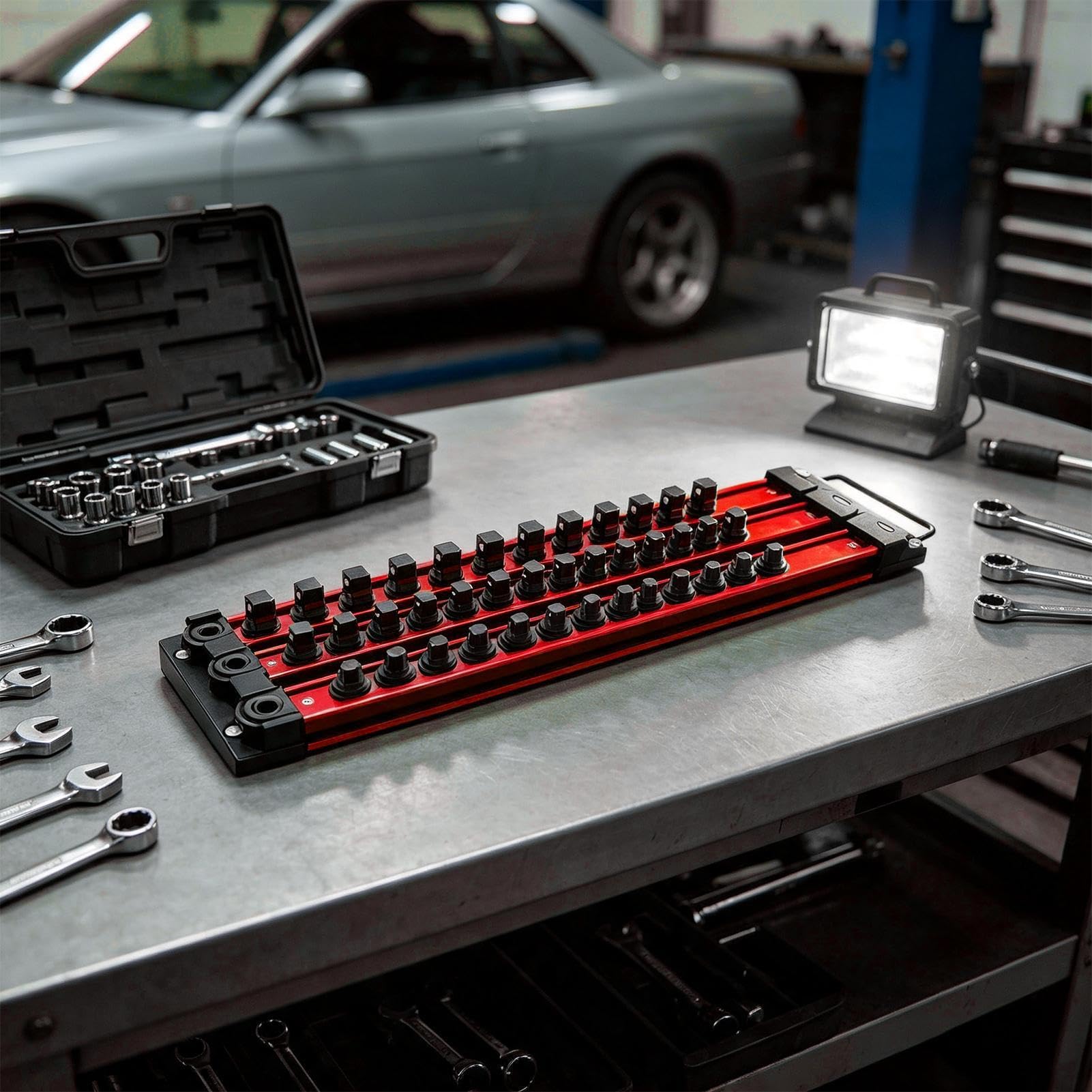 Organiseur de rangement pour prises - Porte-outils magnétique avec 40 cli