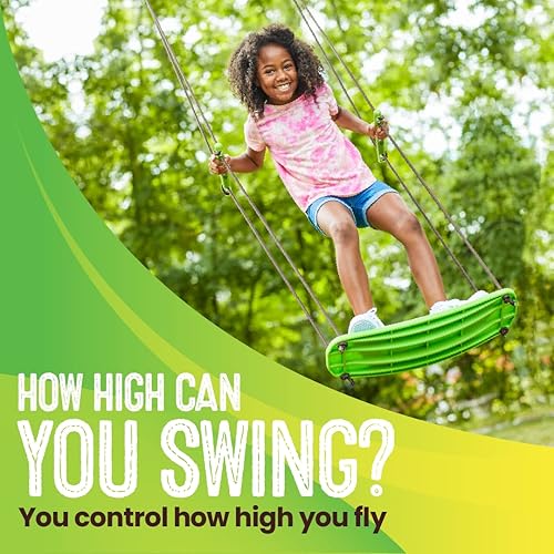 Miniatura 6 de Swurfer Columpio de árbol de surf para niños de hasta 200 libras, colgar desde hasta 10 pies de alto, incluye columpio de 24 pulgadas, cuerda Verde