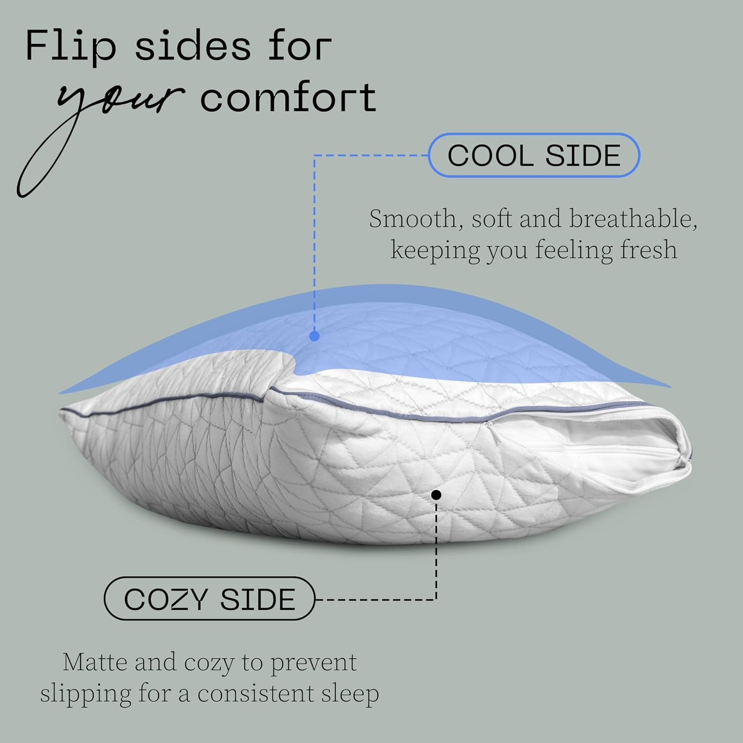 Coop Home Goods Ultra-Cool Mattress Protector, Original Pillows and Cool Side Pillowcases Queen Bundle