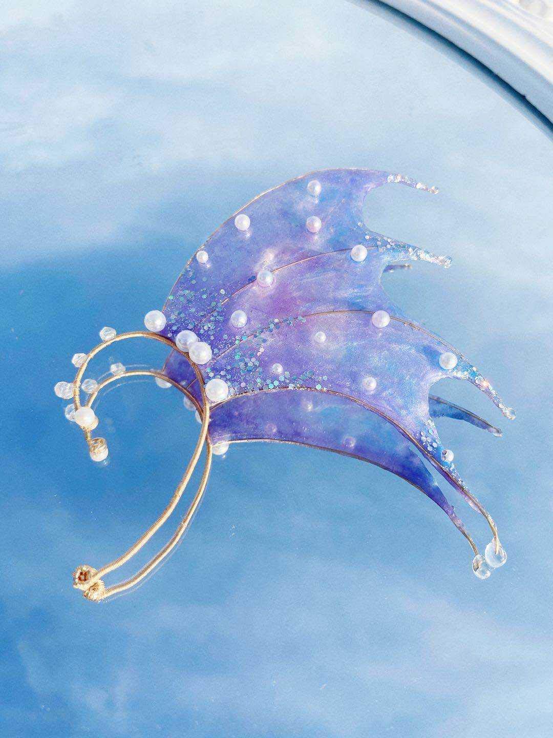 Amazon.co.jp: マーメイド風耳飾り 人魚風 夜光イヤリング コスプレ 
