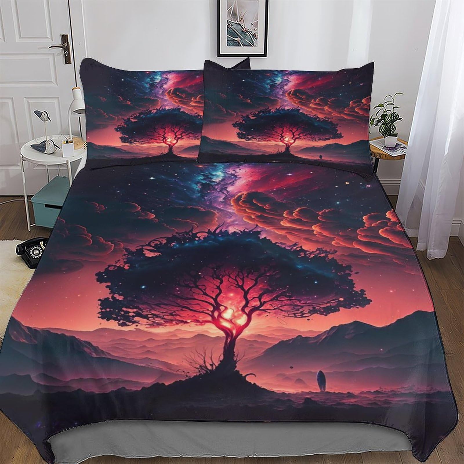 Parure de lit Arbre de Vie Cosmique pour harmoniser l'énergie de votre chambre