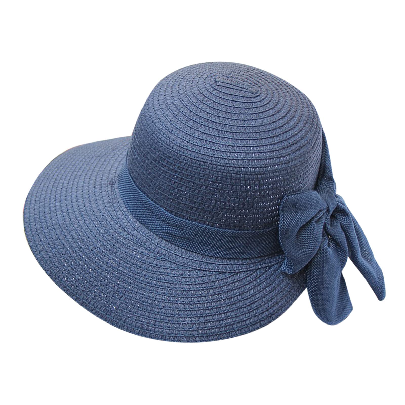 Générique Sombreros de verano para mujer grande bongrace mujer sombrero de playa de paja niña gorra de sol plegable señoras sombreros vaquero rojo