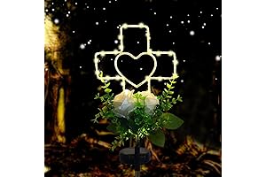 Memorial Cemetery Cross with Solar Lights for Eternal Remembrance