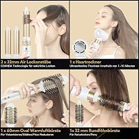 webeauty 5 az 1-ben Hajszárító és Hajformázó Készlet - 110.000 RPM, 200 Millió Negatív Ion, Kefés Hajszárító és Légáramú Hajgöndörítő, Fehér 6
