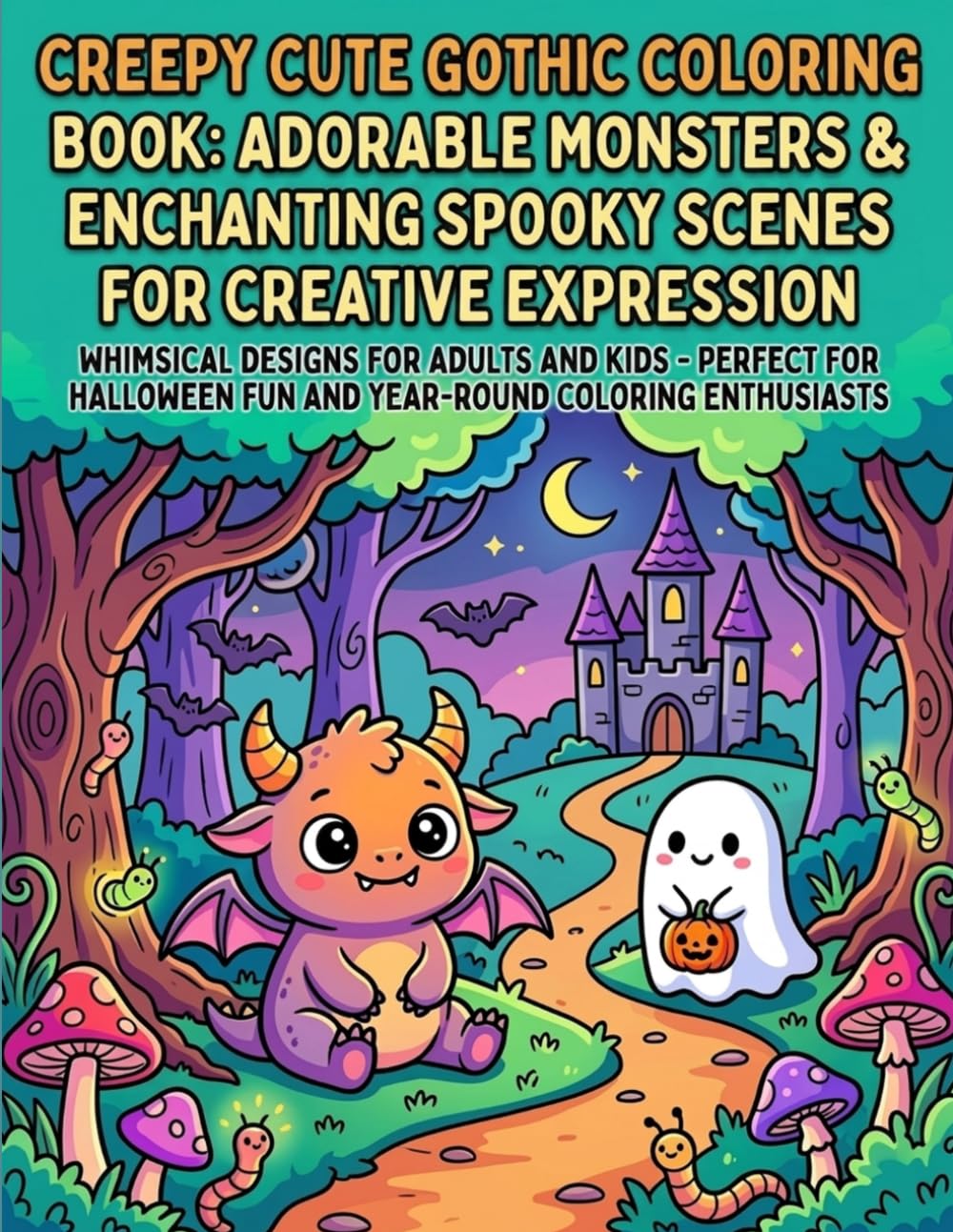 Creepy Cute Gothic Coloring Book: Adorable Monsters & Enchanting Spooky Scenes for Creative Expression: Whimsical Designs for Adults and Kids - ... Fun and Year-Round Coloring Enthusiasts
