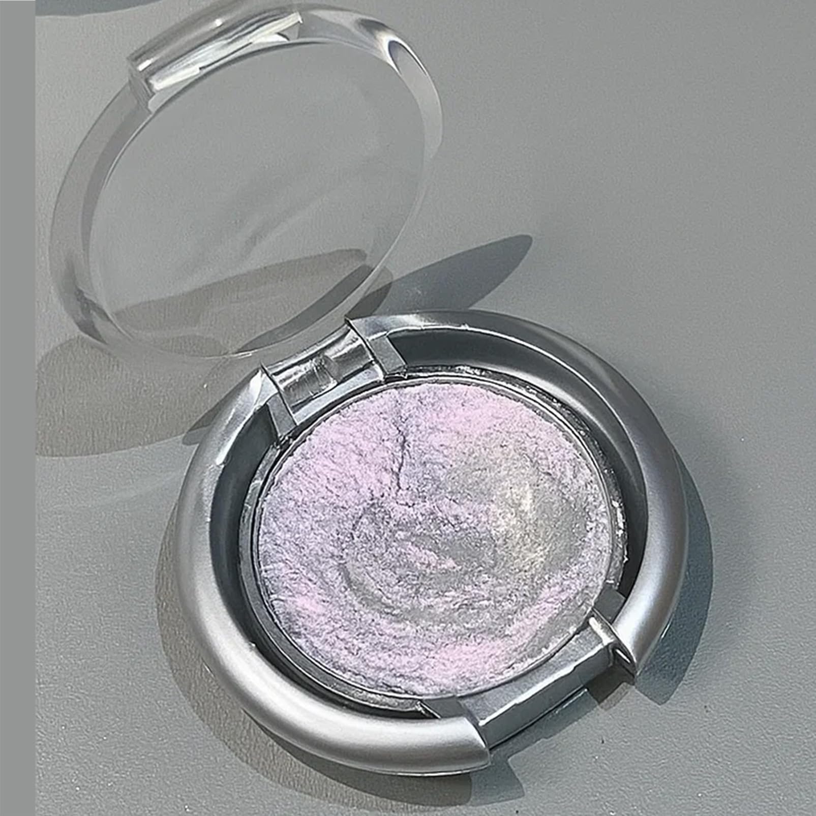 Lavender Pink Single Pan Shimmer Eyeshadow, Pearlescent Iridescent Powder For Subtle Luminous Eye Makeup & Everyday Wear