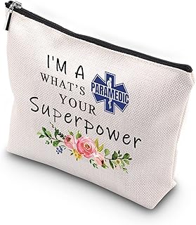 WCGXKO Paramedic Gift I’m A Paramedic What’s Your Superpower Zipper Makeup Bags Travel Toiletry Bag (Superpower Paramedic CA)