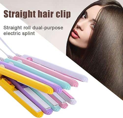 Miniatura 3 de Mini rizador y rizador de pelo 2 en 1, alisador de pelo portátil de viaje para pelo corto, herramientas de peinado (negro)