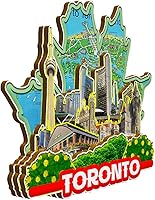 Vista 2 de Imán de Toronto Canadá para nevera de madera 3D, monumentos de viaje, coleccionables, recuerdos, decoración hecha a mano -1304