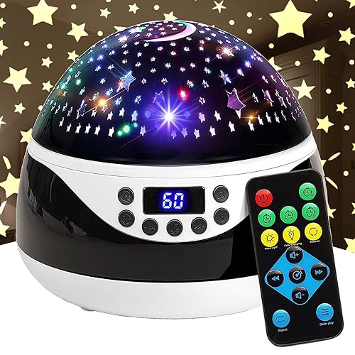 Miniatura 1 de Luz nocturna de proyección de cielo estrellado de copo de nieve para árbol de Navidad, luz nocturna con temporizador y rotación de 360 grados, luz