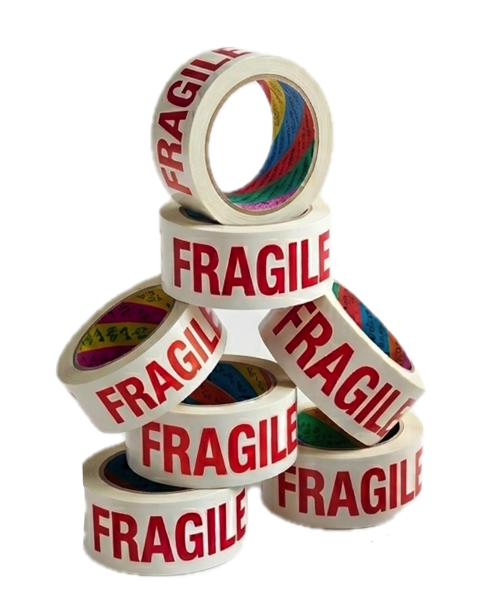 Dodici® 6 Nastro Adesivo FRAGILE 50mm x 132mt - Spessore 40 Micron Professionale - Ultra Forte, Resistente a Calore, Umidità e Raggi UV - Non si Accartoccia, Ideale per Imballaggio e Spedizioni (36)