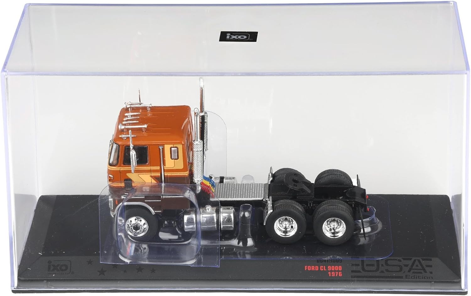 1976 CL 9000 Truck Tractor Brown Two-Tone with Graphics 1/64 Diecast Model by IXO Models U64TR009