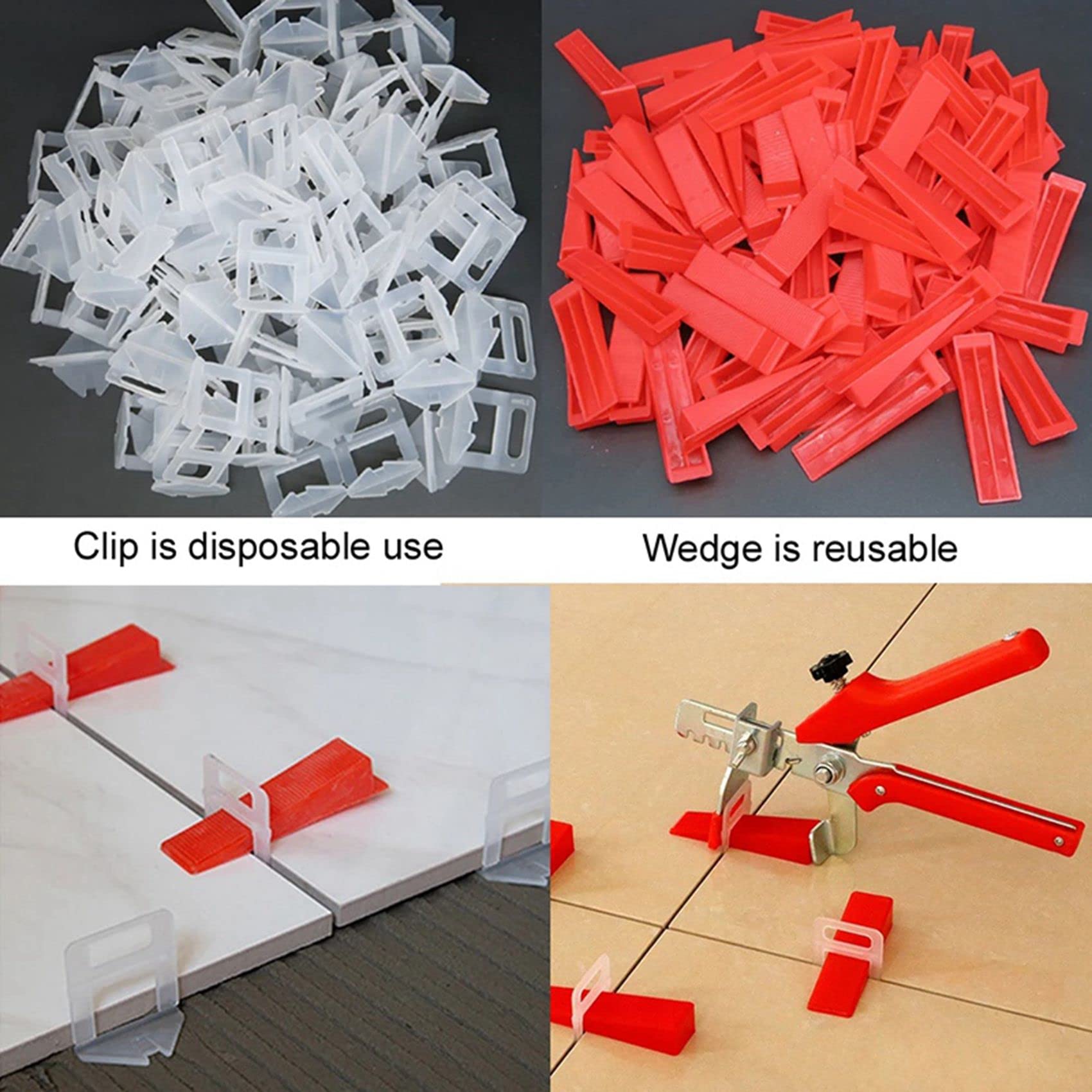 Sistema Livellamento Piastrelle 2/3 Mm Con Clip E Pinza | Kit 1000 Pezzi Distanziali - Foto 3