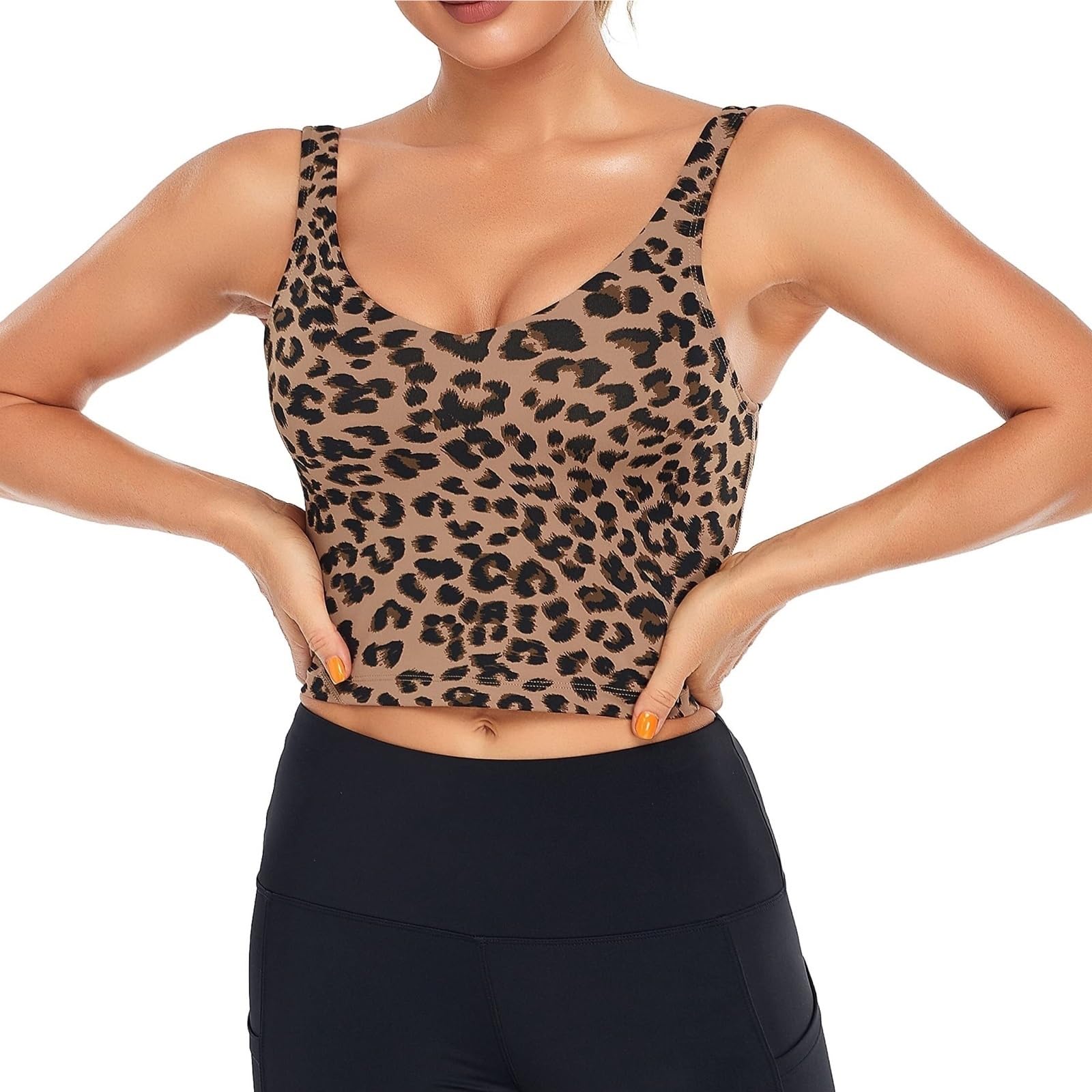 Sujetador Deportivo Sujetador Deportivo Acolchado con Estampado De Leopardo For Mujer, Transpirable Y Cómodo For Yoga Fitness Mujer(Leopard-a,M)