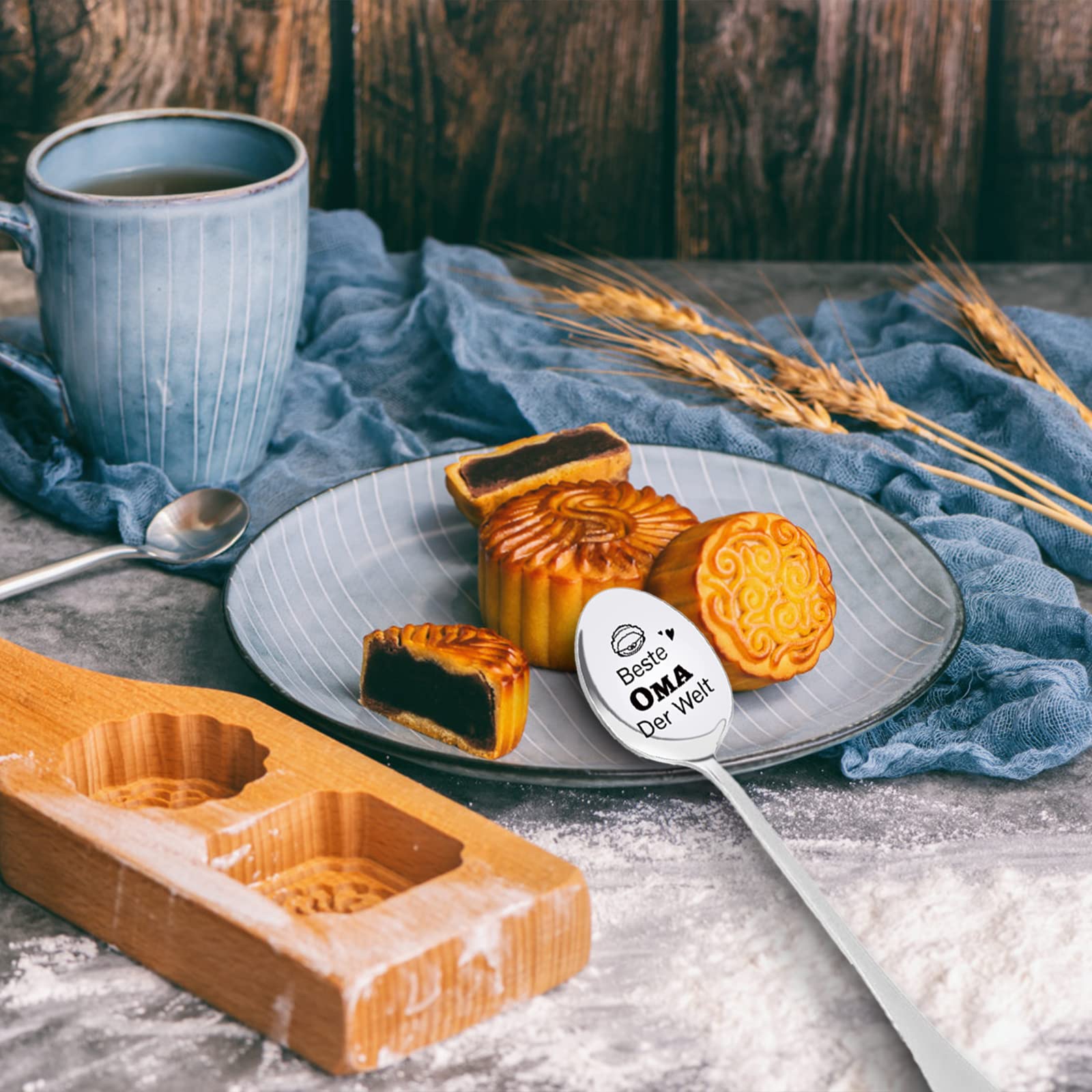 Oma und Opa Geschenke Weihnachten, 2 Stück Kaffeelöffel Gravur mit Beste Oma & Bester